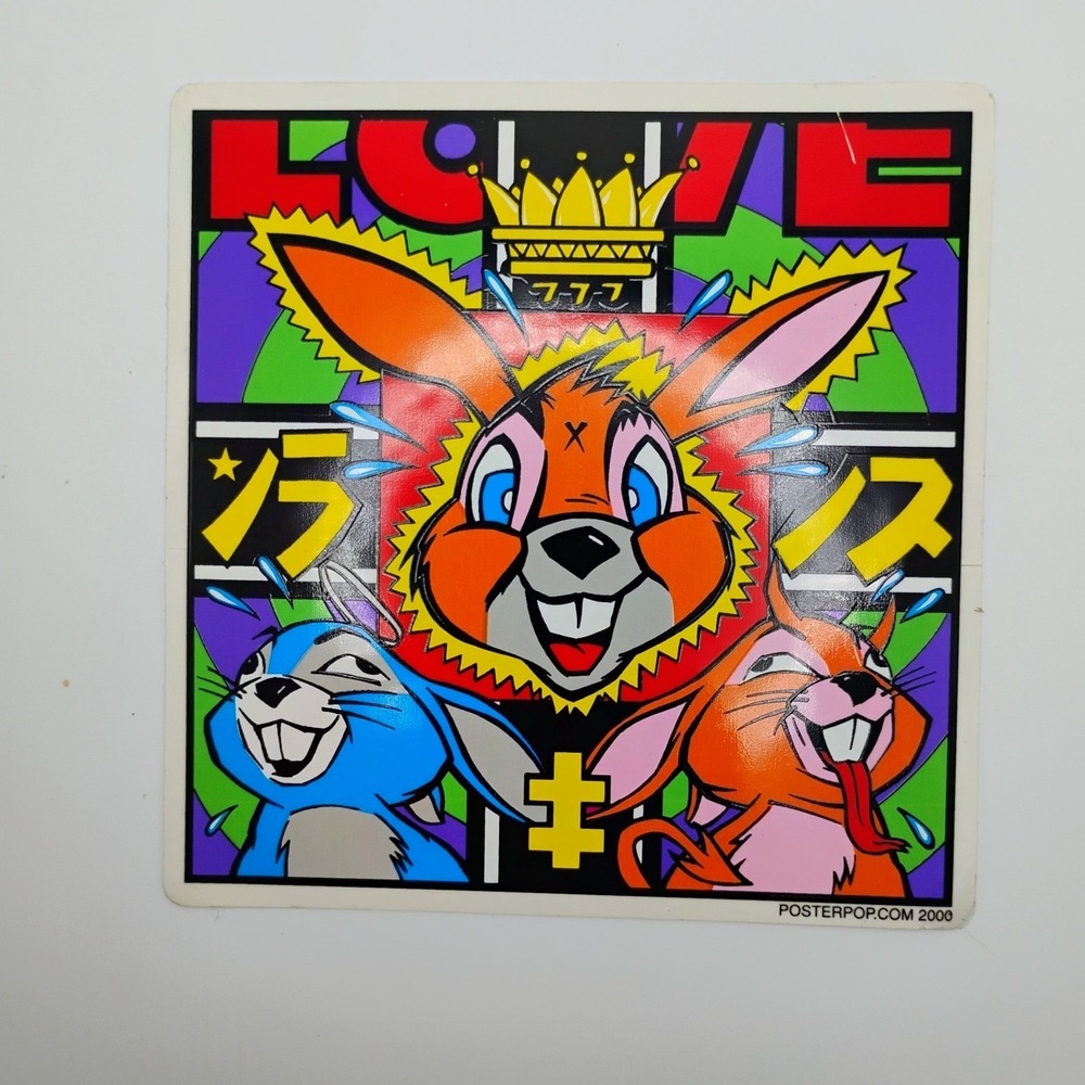Kozik Bunny Sticker Vintage Poster Pop Culture 2000 Street Art Graffiti Punk